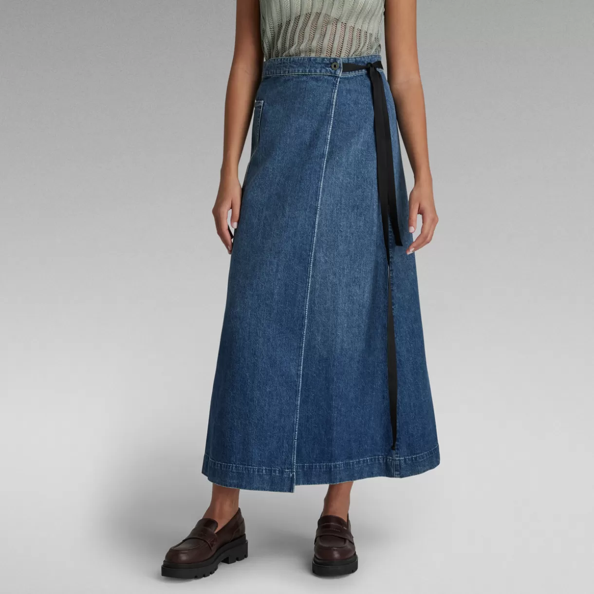 A-line Maxi Wrap Skirt*G-Star Fashion