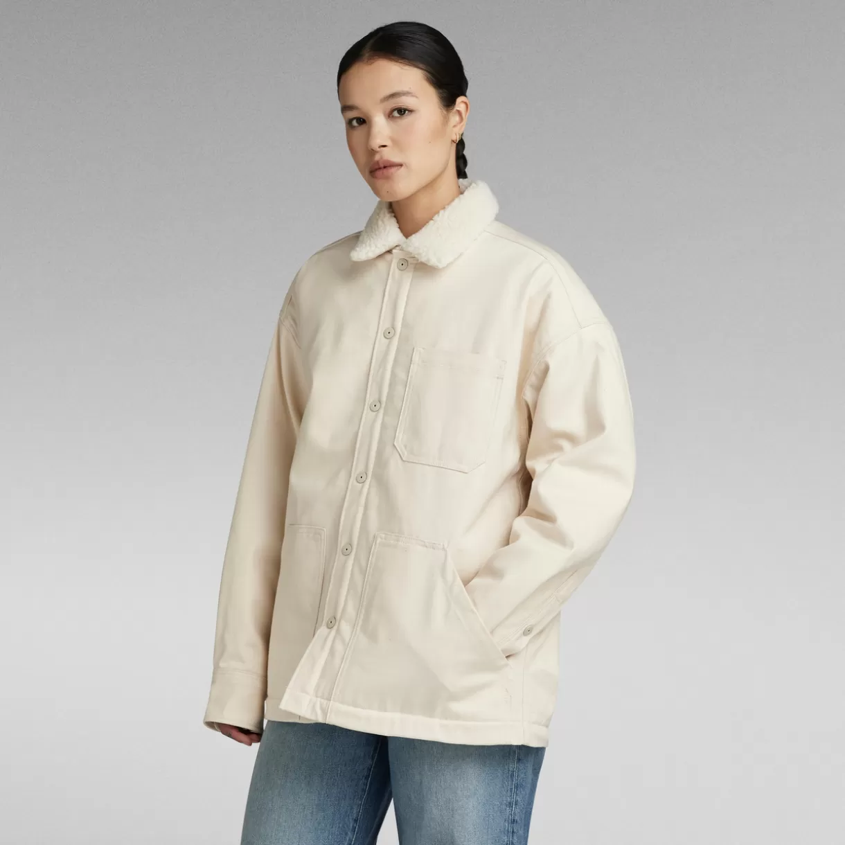 Boxy Sherpa Lined Overshirt*G-Star Store