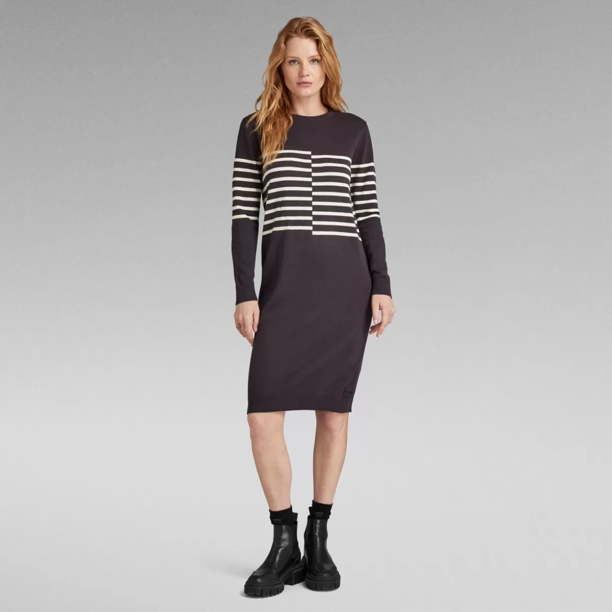 Broken Stripe Knitted Dress*G-Star Online