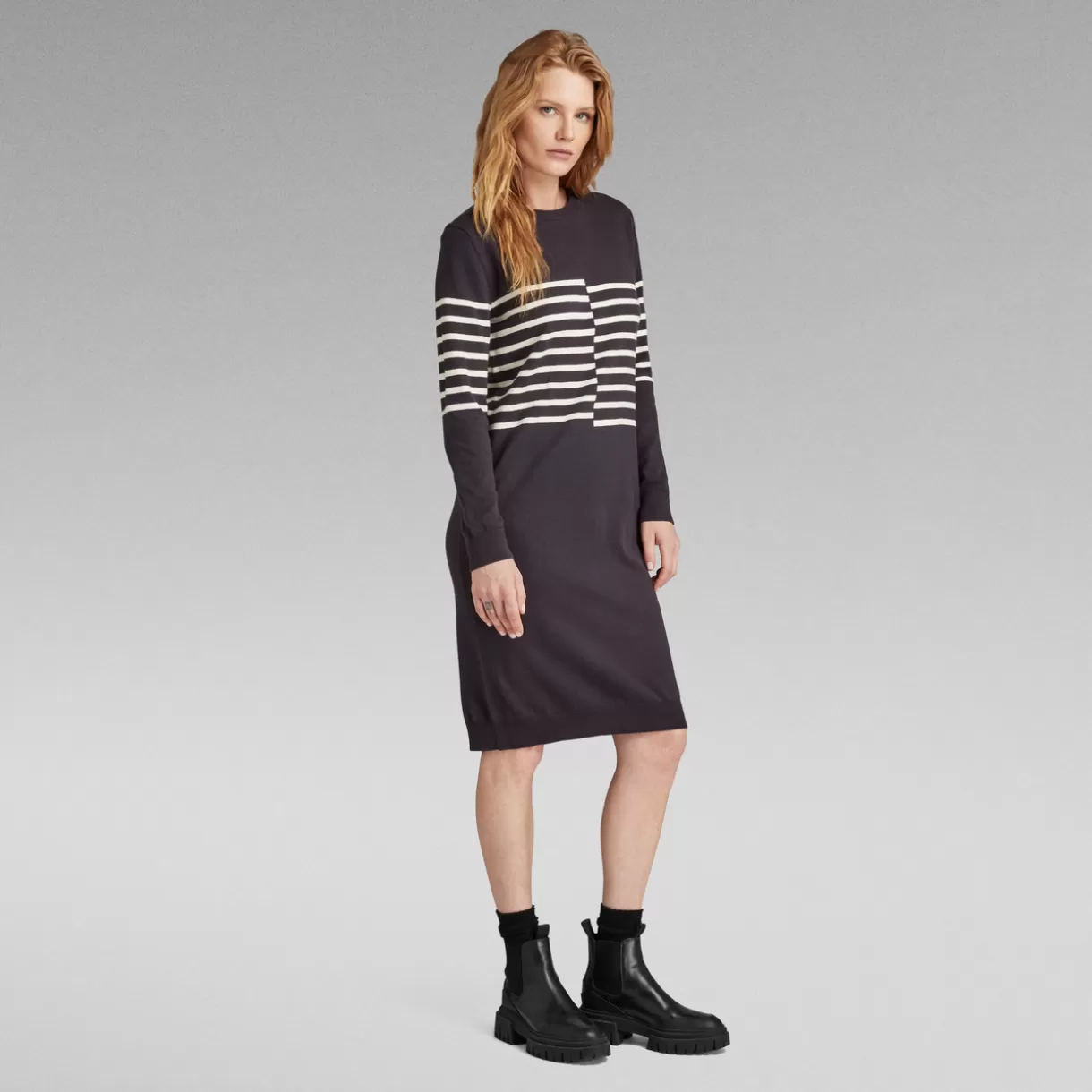 Broken Stripe Knitted Dress*G-Star Online