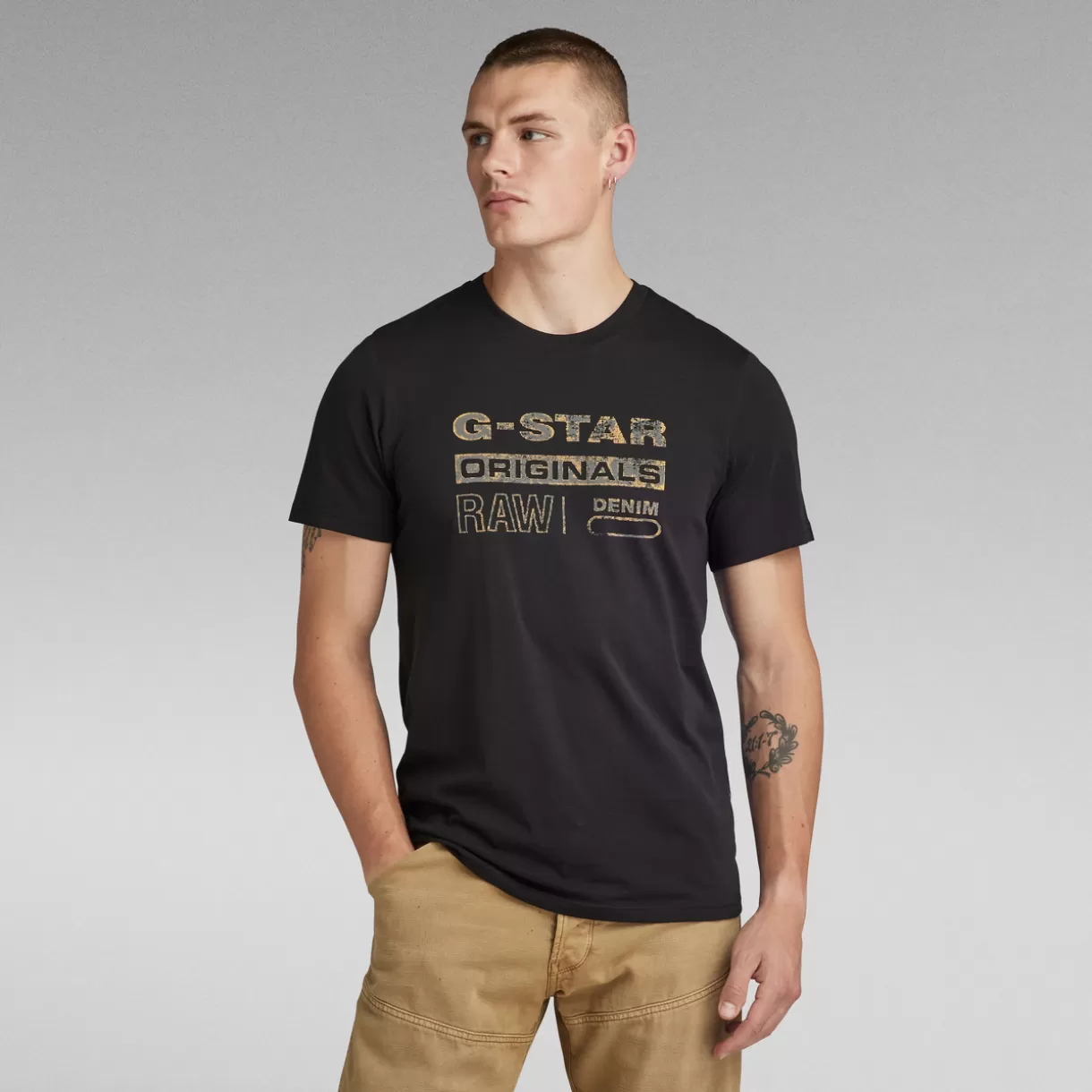 Distressed Originals Slim T-Shirt*G-Star Clearance