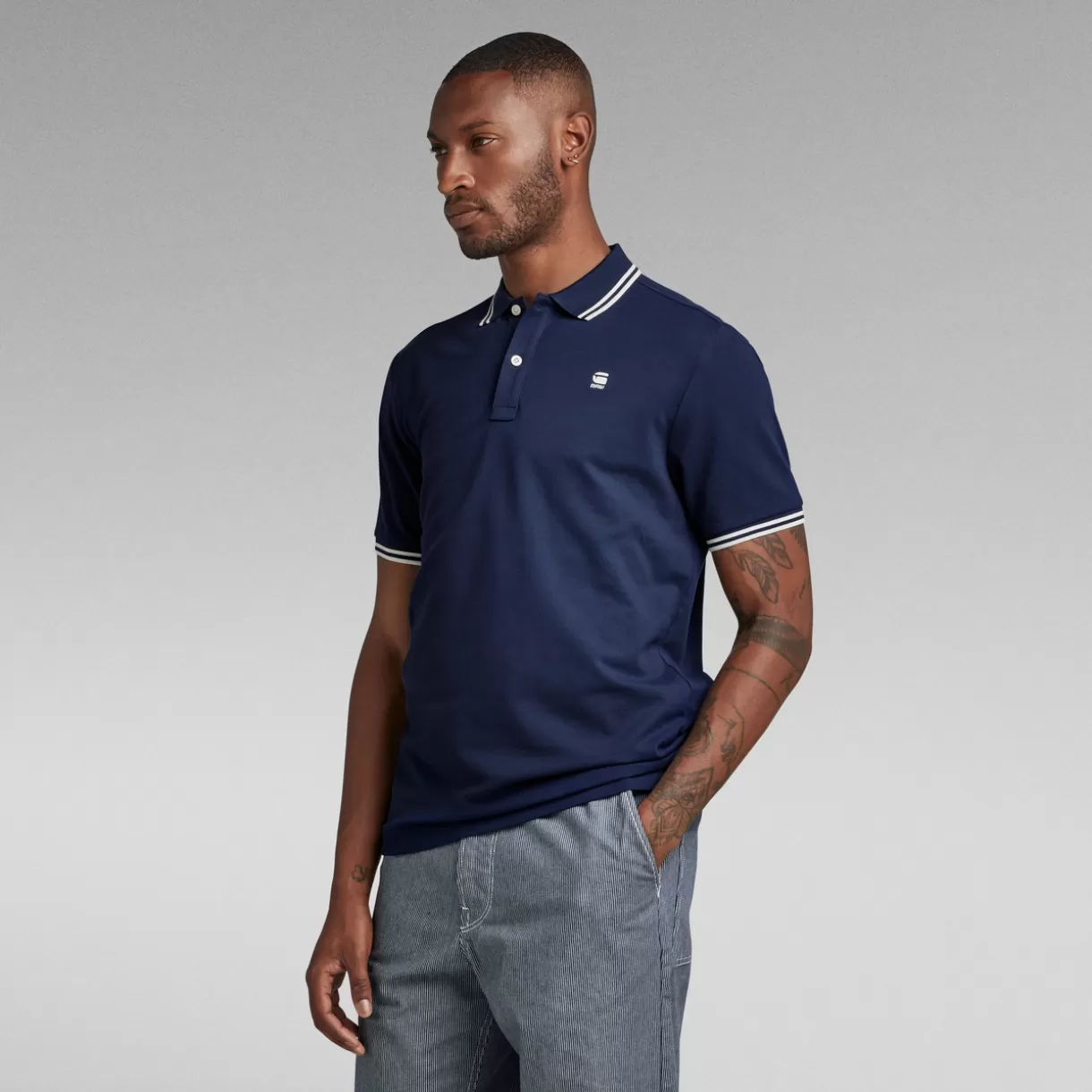 Dunda Slim Stripe Polo*G-Star Outlet