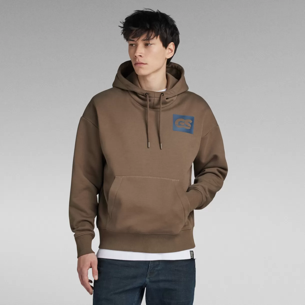 GS RAW Back Graphic Hooded Loose Sweater*G-Star Online