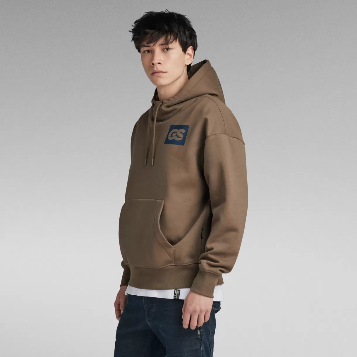 GS RAW Back Graphic Hooded Loose Sweater*G-Star Online