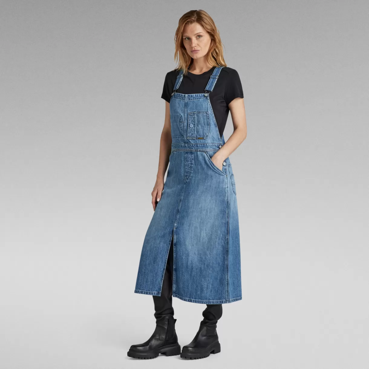 Midi Dungaree Dress*G-Star Clearance