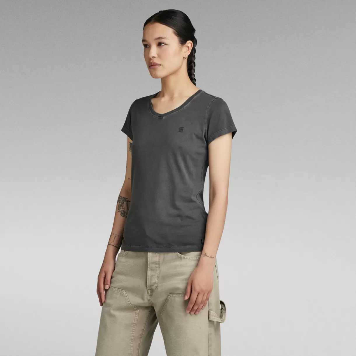 Overdyed Eyben Slim V-Neck Top 2.0*G-Star Cheap