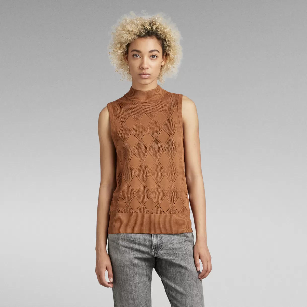 Pointelle Mock Knitted Sweater*G-Star Cheap