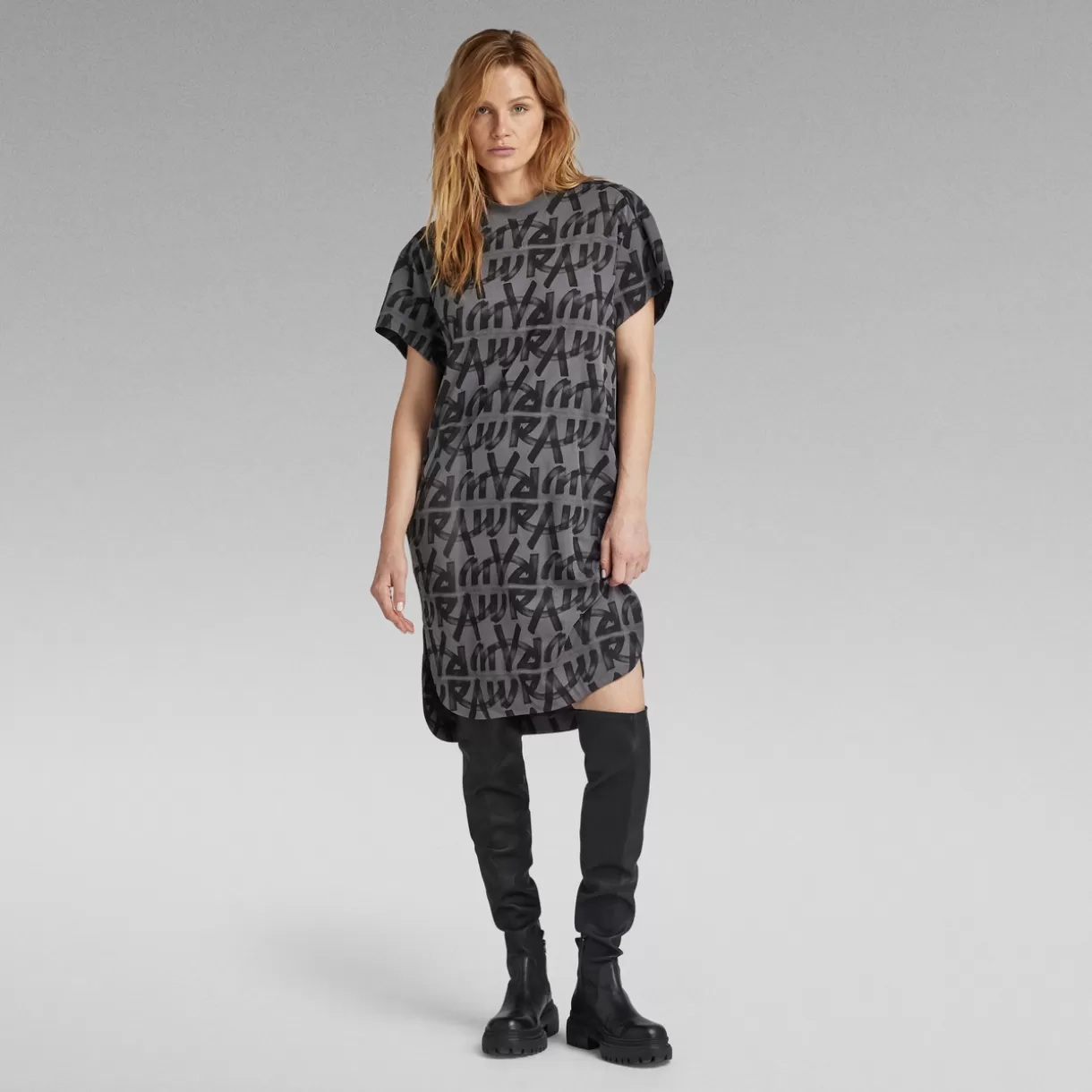 Printed Loose T-Shirt Dress*G-Star Outlet