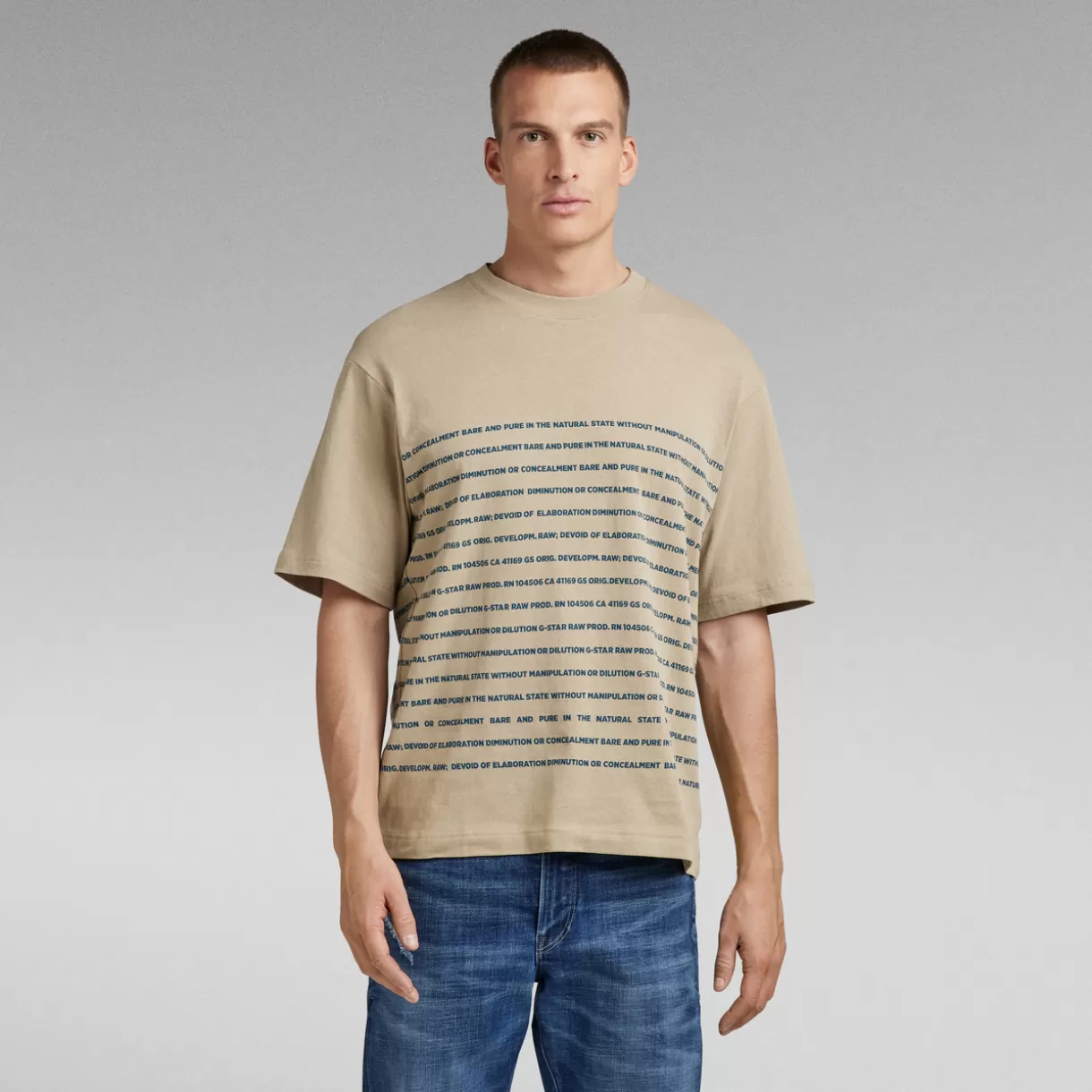 Text Stripe Boxy T-Shirt*G-Star Hot